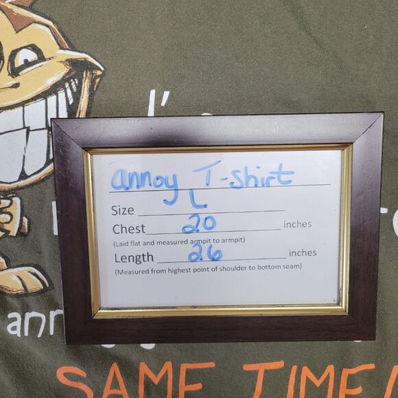 Annoy You Tee Shirt Monkey Green Brown Funny Comical Gag Gift Mens Large Teen - Picture 3 of 4